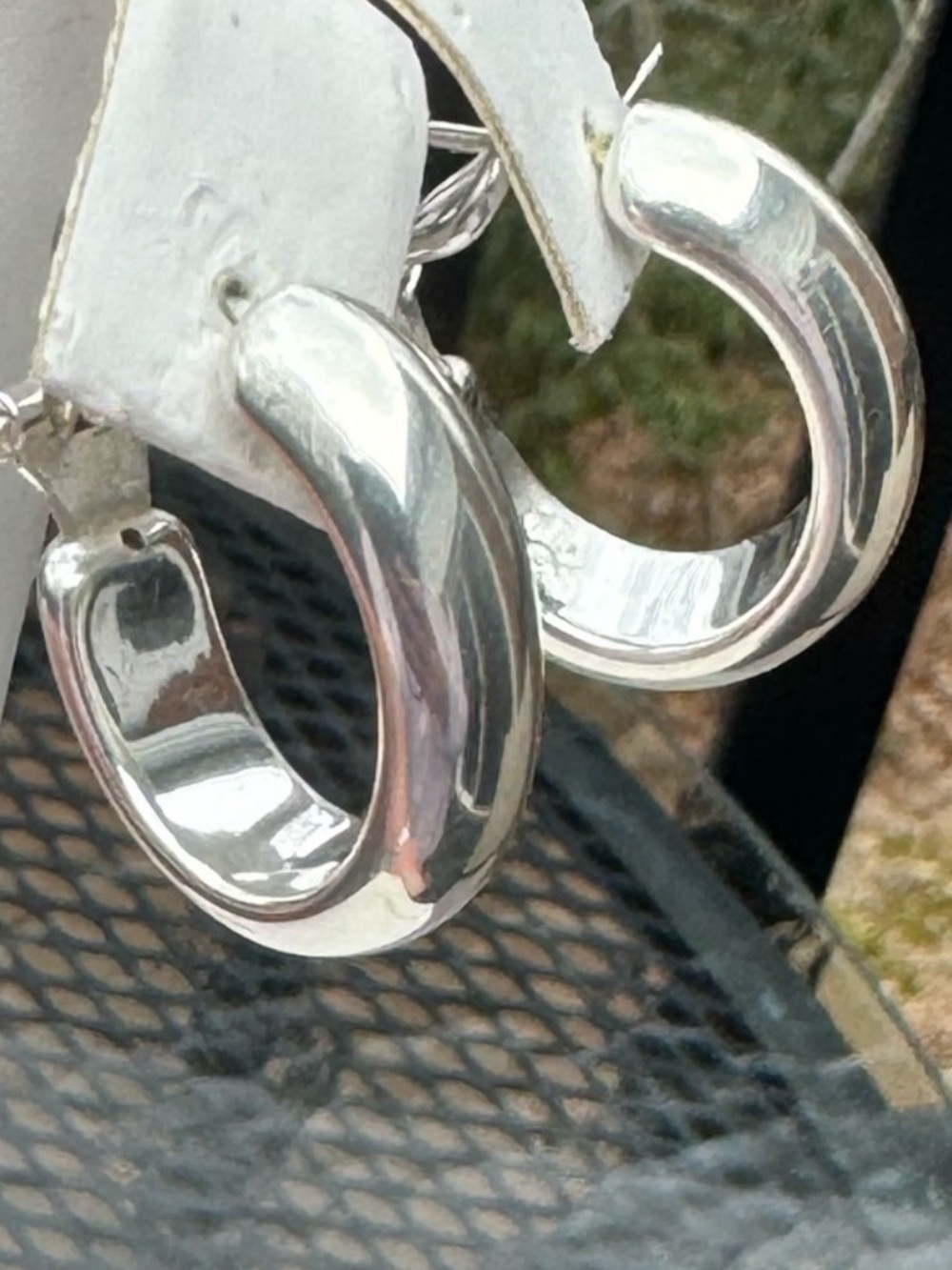 950 Oval Hoop Omega Back Earrings Peruvian Quality